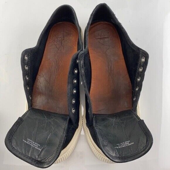 Frye Mens Miller Sneaker Size 9.5 Black Nubuck Casual Lace Up Shoe Low Top - Picture 11 of 12